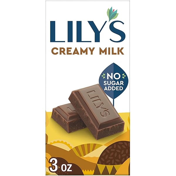 LILY’S CREAMY MILK CHOCOLATE STYLE NO SUGAR ADDED, SWEETS BAR, 3 OZ