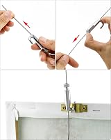 QWORK Picture Hanging Wire Kit 2m Stainless Steel with Adjustable Hooks 40 kg view 4