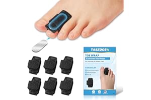 TASZOOS Hammer Toe Straightener Corrector for Women & Men - Adjustable Hammer Toe Straightener with Aluminum Plate, 6pcs(Black) Toe Splints Wraps - Realign Bent, Curled, Crooked, Claw, Hammer Toes