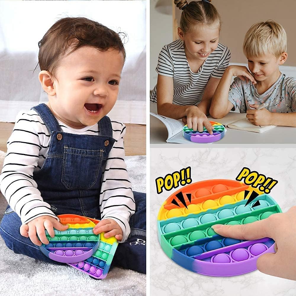 2 Pack Rainbow Poppets & Push Pop Bubble Sensory Fidget Toy, Small - Image 3