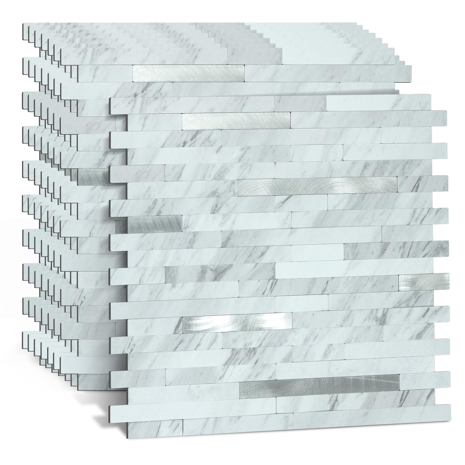 Photo 1 of Midcard 10 Sheets Peel and Stick Backsplash PVC Wall Tile,for Kitchen Backsplash