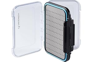 Maxcatch Waterproof Double-Sided Fly Box – Lightweight & Durable Fly Fishing Box with Clear Lid & Easy Grip Foam for Dry & We