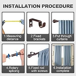 Authandis Bronze Curtain Rods for Bedroom with