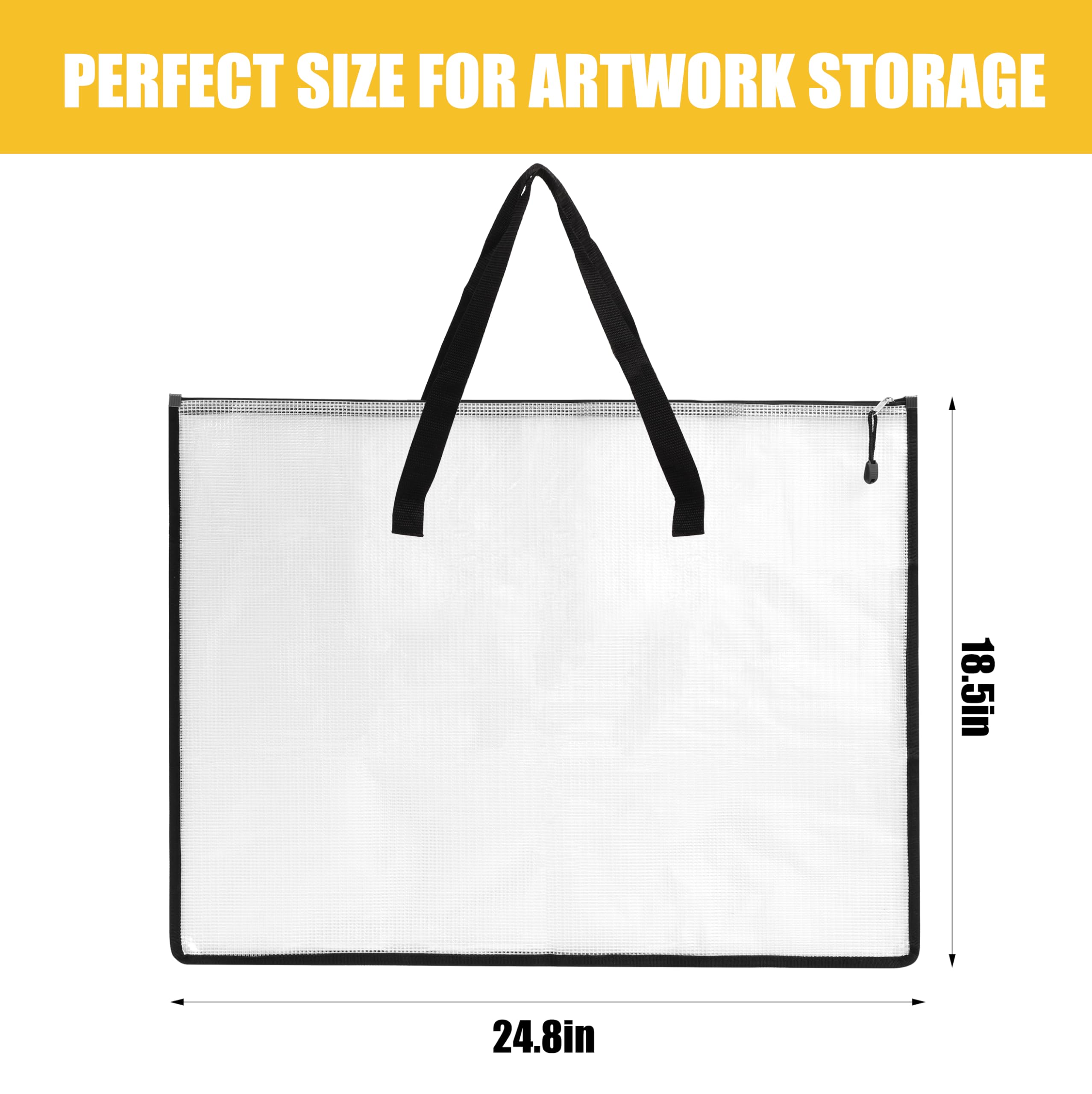 EOOUT 2 Pack 18.5x24.8 Inches Art Portfolio Case, Portfolio Folder for Artwork, Posters Storage Bag with Zipper and Handle Mesh Folder Organizers for Poster, Scrapbook, Keepsake and Bulletin Board