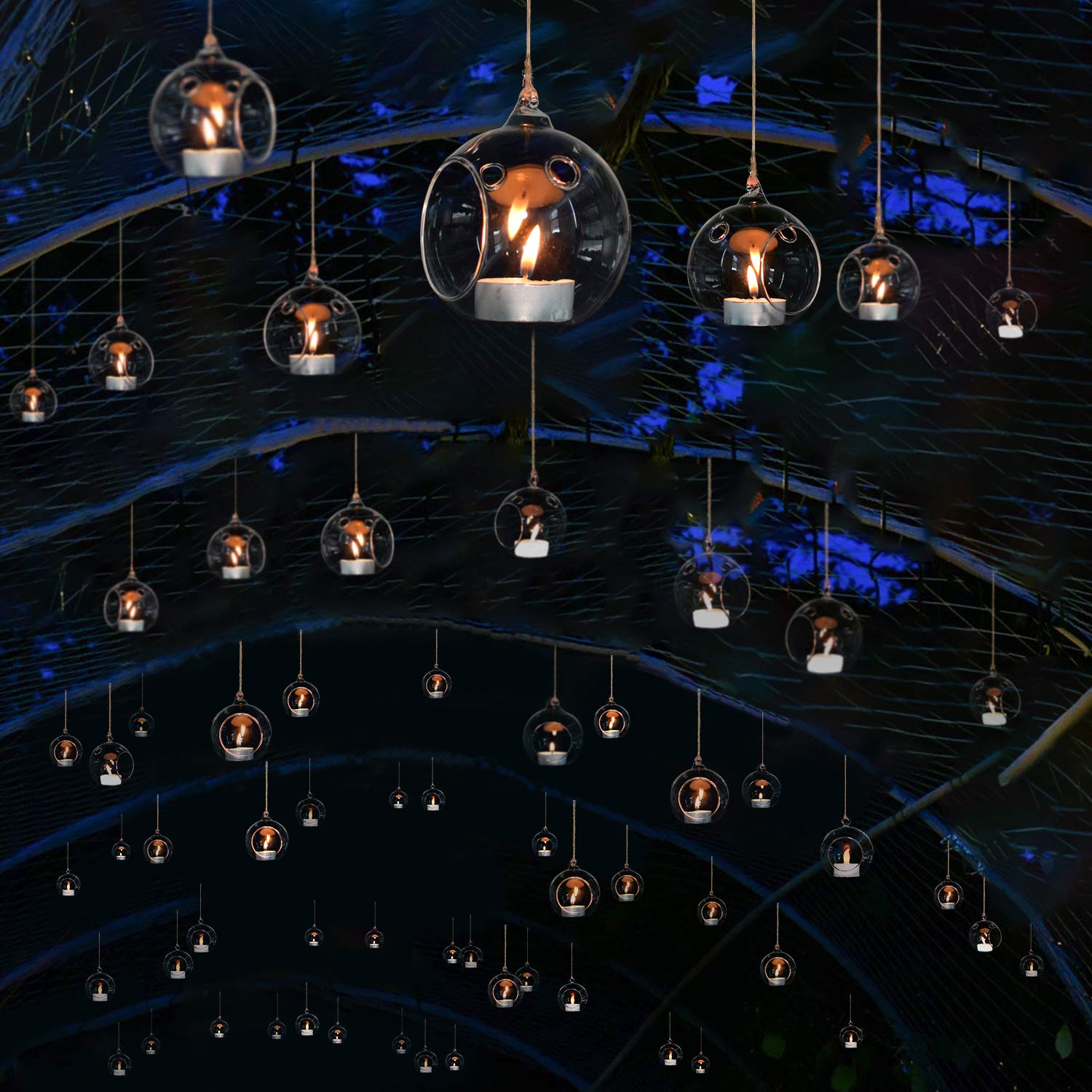 Glass Candle Holder Hanging Glass Tealight Holder Wedding Candle Holder Globe Glass Orbs Air Plants Container Birthday Party Decor Christmas Candlelight Decoration 75pcs Set Buy Online In Aruba At Aruba Desertcart Com Productid
