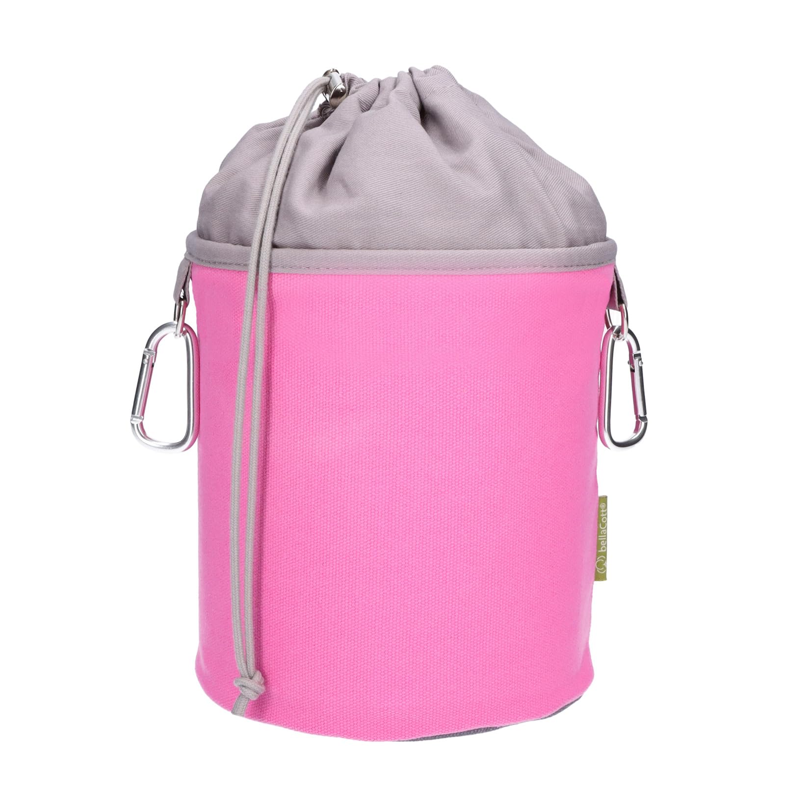 trendfinding Canvas Fabric Clothes Peg Bag with 2 Carabiner Hooks for 200 Pegs, Extra Large and Sturdy, Pink Grey