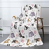 Cute Cats Fuzzy Throw Blanket for Women Men Girls Boys Soft Cozy Fleece Blankets for Bedroom Living Rooms Sofa Couch 50"x40"