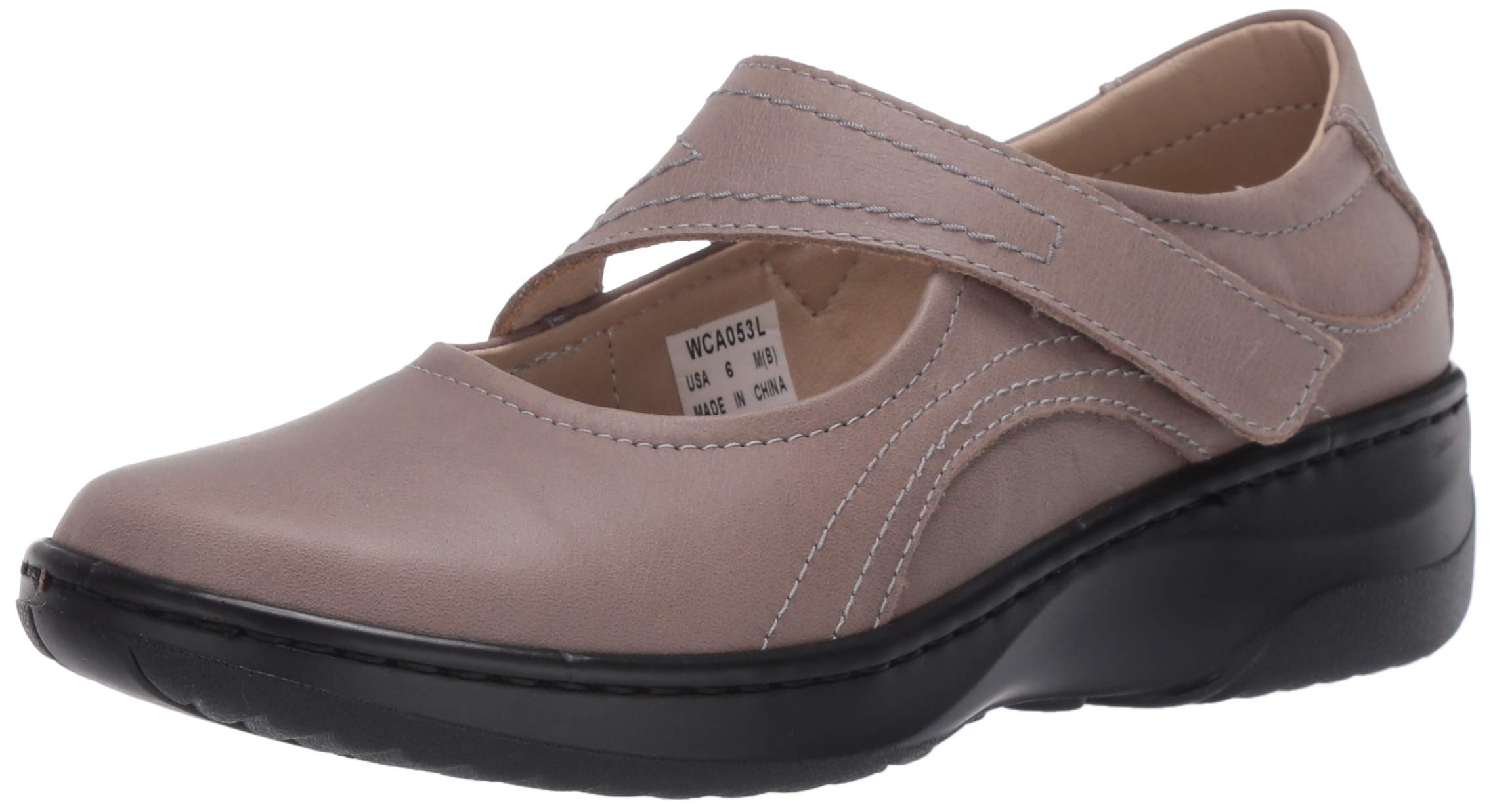 Propét Women’s Golda Mary Jane Flat, Grey, 7 XX-Wide US