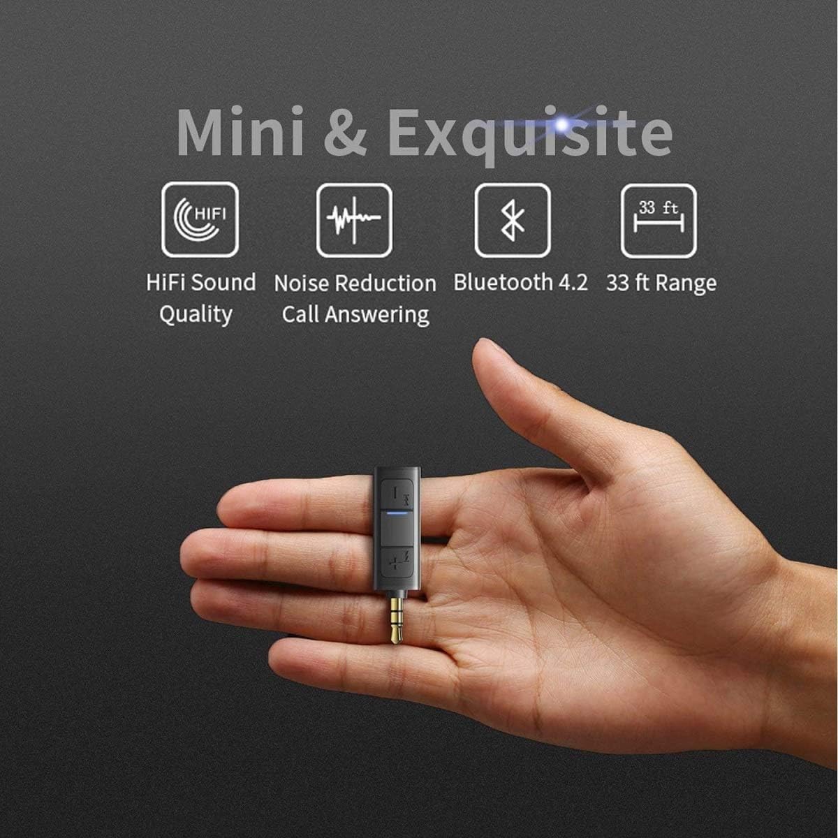 Bluetooth Receiver,TekHome Aux Bluetooth Adapter for Car, Mini Small Bluetooth Receiver for Home Stereo Speaker,Useful Gifts for Men Dad Boyfriend Husband.: Electronics