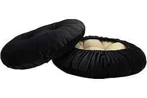 Augld 2 Pack Bar Stool Cushions with Elastic Band Stool Cover 12 Inch Black