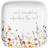 Crisky Jewelry Ring Dish for Women Christian Gifts Trinket Tray Inspirational Friendship Gifts for Friend Birthday Jewelry Tray for Her Sisters Besties Verse: Sweet Friendship –Proverbs 27:9