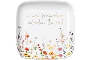 Crisky Jewelry Ring Dish for Women Christian Gifts Trinket Tray Inspirational Friendship Gifts for Friend Birthday Jewelry Tray for Her Sisters Besties Verse: Sweet Friendship –Proverbs 27:9