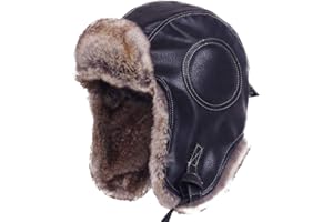 Janey&Rubbins Cold Weather Winter Gear Russian Ushanka Cossack Trooper Hat Trapper Hunter Headwear Pilot Aviator Cap