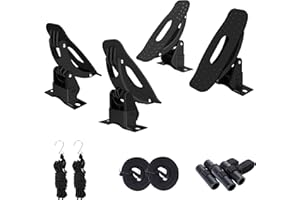 DRSPORTSUSA DRSPORTS Heavy Duty Universal Jetty Saddle Rack for Kayak Carrier Canoe with Stainless Steel Base, Mount on SUV, Car and Truck Crossbar