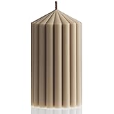 LAWA Ribbed Peak Pillar Candle - Large Beautiful Handmade Pillar Scented Soy Wax Candle Elegant Bubble Aesthetic Candle Housewarming Gift Home Room Shelf Decor Idea Moon Gray (Small)