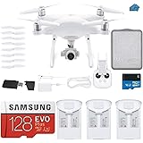 DJI Phantom 4 PRO V2.0 Quadcopter Drone with 1-inch 20MP 4K Camera KIT, 3 Total DJI Batteries, 128 gb Micro SDXC Card, Reader