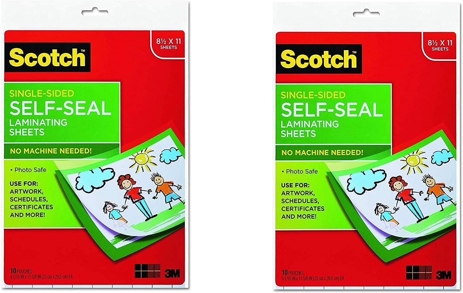 Scotch Laminating Sheets LS854SS-10, 9 Inches x 12 Inches, Letter Size, Single Sided(2Pack )