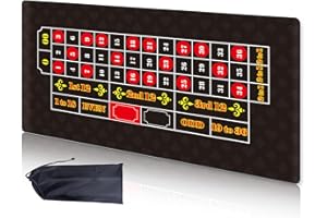 Extguds Roulette Tabletop Layout Mat,Waterproof & Anti-Slip Rubber Casino Roulette Mat with Storage Bag, Perfect for Party,Game Night