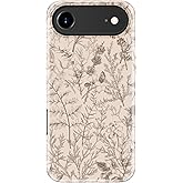 STARVIP for iPhone Air Case Cute – Wireless Charging Compatible – Dual-Layer Shockproof Protection with Stylish Wildflower Design – Phone Case for iPhone 17 Air - Beige Botanical Floral