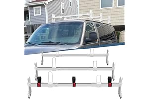 Neorexon Universal Van Roof Rack 3 Bar Set, Adjustable Length 41.5''- 70'', Van Roof Ladder Rack Fit for Chevy Express 1500 2500 3500 Ford Econoline GMC Savana Cargo Vans with Rain Gutter