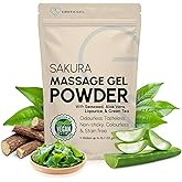 Japanese Nuru Massage Gel Powder 50g - Sakura Edition | Resealable Sachet | Aloe Vera, Seaweed, Liquorice, & Green Tea | Made in Japan | Odorless, Tasteless, Stain-Free | Makes Up to 1.32 Gal of Gel