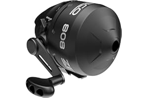 Zebco 808 Spincast Fishing Reel, Size 80 Reel, Changeable Right- or Left-Hand Retrieve, Pre-Spooled with 20-Pound Zebco Fishing Line, Dial-Adjustable Magnum Drag, Black