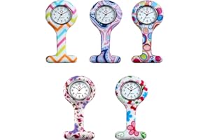 Lancardo Silicon Nurses Lapel Pin-on Brooch Fob Watch (12 Designs Pattern Print)