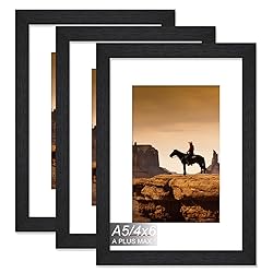 A PLUS MAX Black A5 Frame Set of 3, Engineered Wood