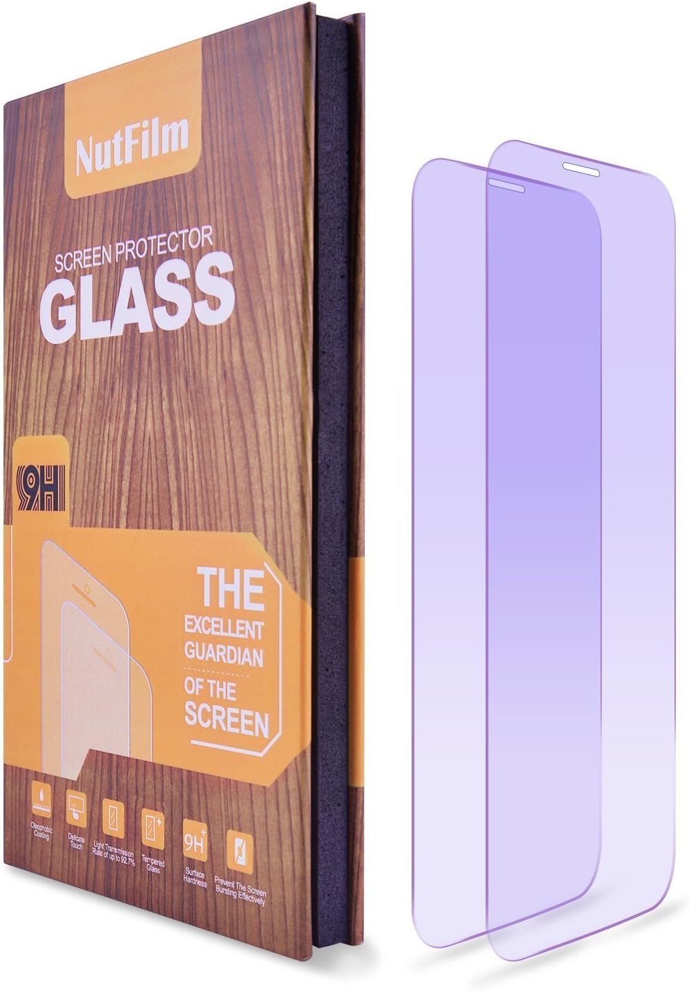 iPhone X Screen Protector (2 Packs) Anti Blue Light Ray, NutFilm Tempered Glass Screen Protector Film for Apple iPhoneX / iPhone 10 [5.8 Inch] [Anti-Glare][Case Friendly] [Bubble Free][9H Hardness]