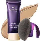 Westmore Beauty Body Coverage Perfector &amp; Brush - Waterproof Leg Makeup-1N | Blend &amp; Blur body brush, water resistant leg &amp; body makeup, tattoo cover up makeup, Light Radiance, 3.5 oz