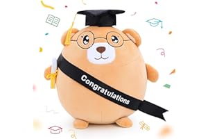 Emoin Graduation Bear Plush Graduation Gifts for Boys and Girls, 11.8'' Graduation Stuffed Animal Bear Plush Pillow with Cap,Graduation Plush Animal Gift for Her, for Him, for College, High School