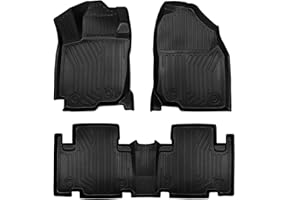 AIQIYING RAV4 Floor Mats Compatible with Toyota RAV-4 2013-2018，All Weather Protection Waterproof Durable Anti-Slip Odorless Custom-fit TPE Floor Liner 1st and 2ed Row Set