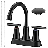 Herogo Matte Black Bathroom Sink Faucet for 3