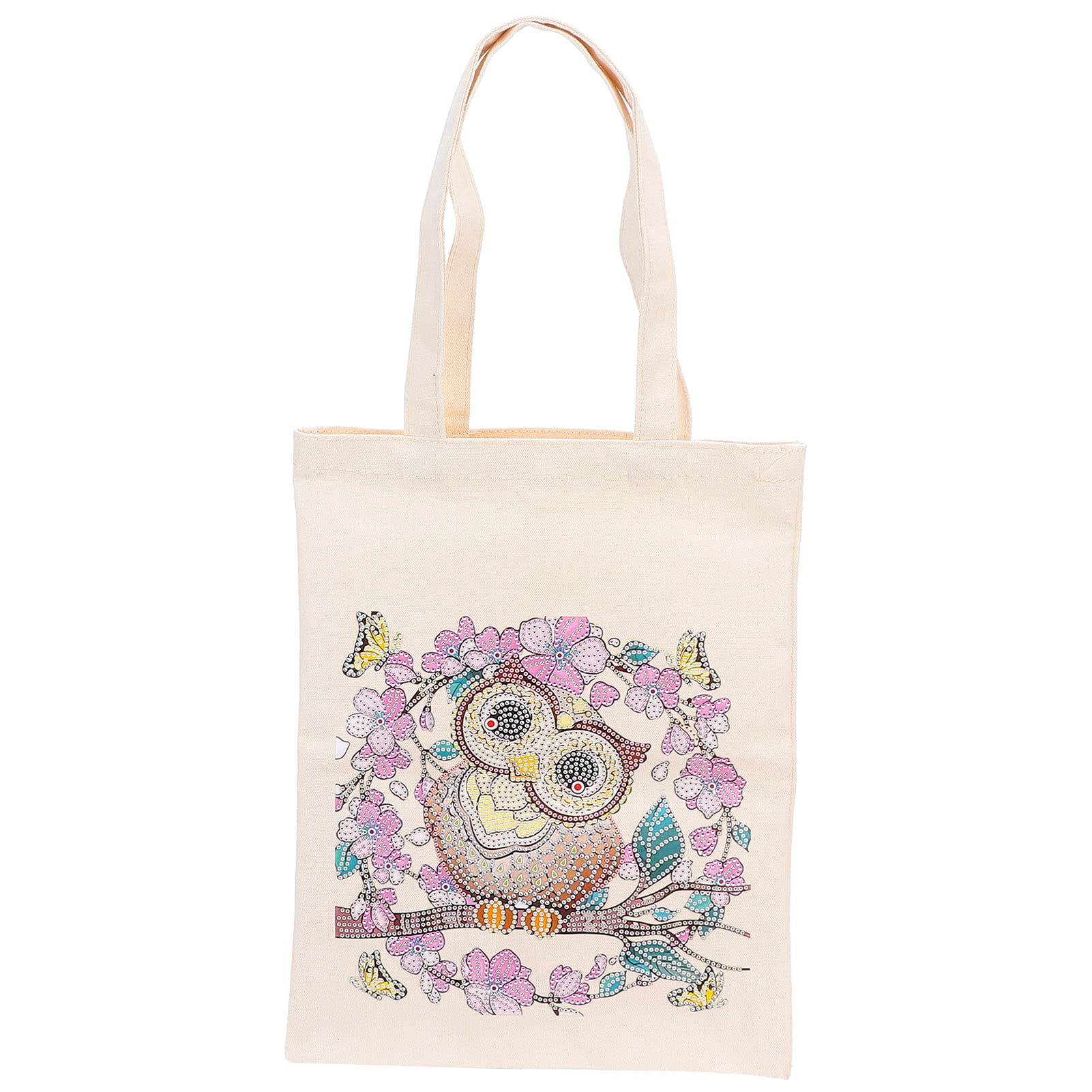 Zerodis DIY Shopping Bag, Rhinestones Painting Tote Bag with Handles Tool Set for Woman Home Organizer Craft(BB023)