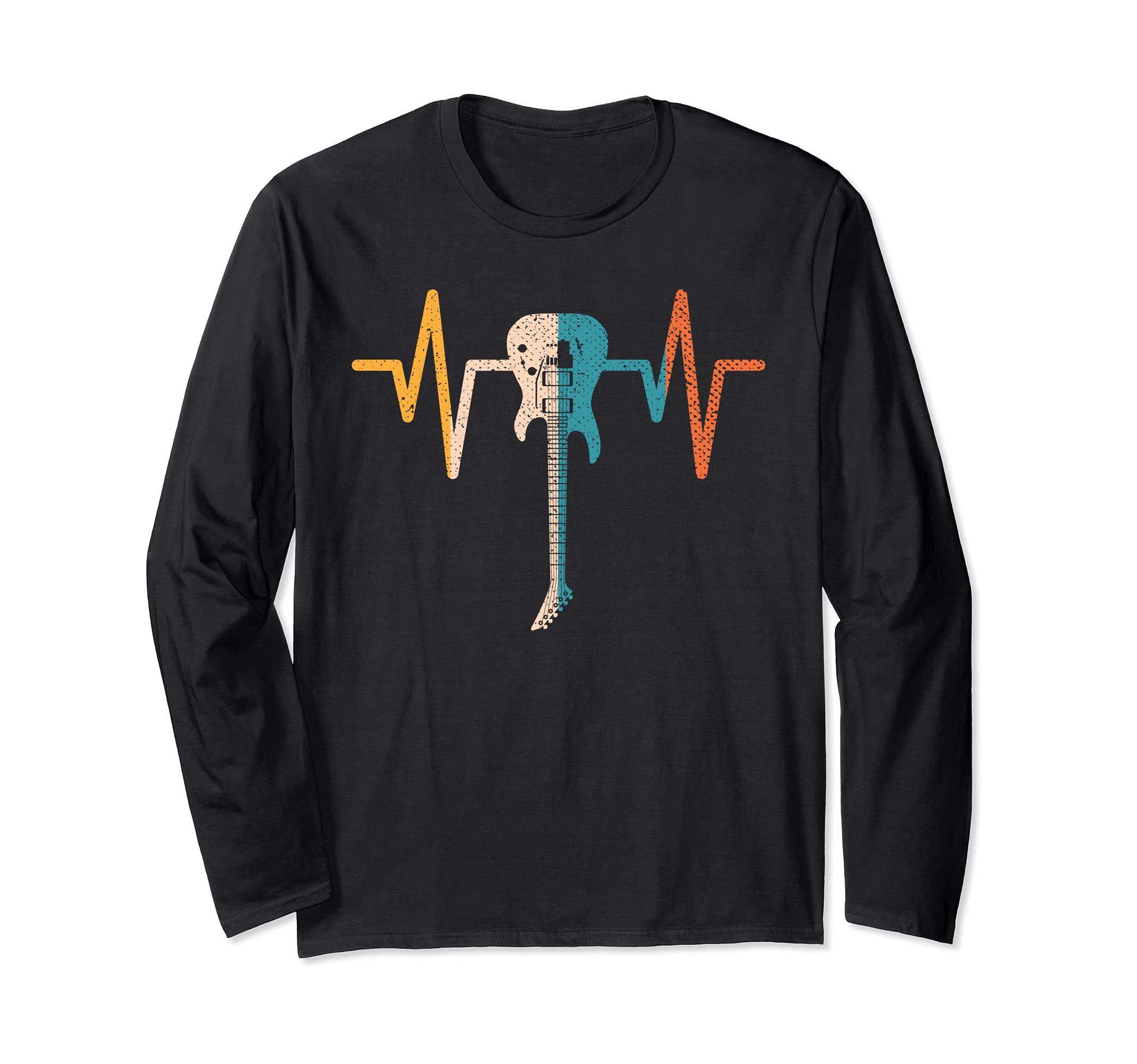 Musical Instrument Guitar Player Heartbeat Guitarist Guitar Long Sleeve T-Shirt