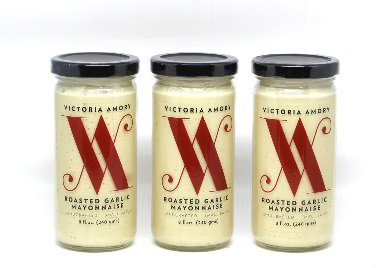 Victoria Amory Roasted Garlic Mayonnaise 8 oz jar (3-Pack)