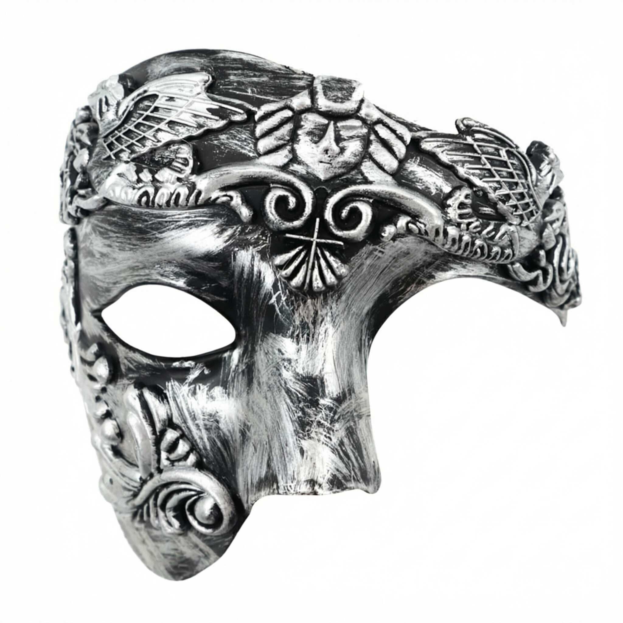 SHIFANQI Masquerade Mask for Men, Retro Phantom Of The Opera Mask, Vintage Venetian Mask for Ball Party, Mardi Gras, Carnival, Silver — image 1