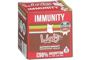 LICKS PILL FREE Licks Pill-Free Cat Immunity - Immune Support Cat Supplies - Respiratory Supplements - Health Supplies - Gel Packets - 30 Use