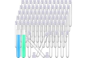 Xuhal 300 Pack Clear Plastic Test Tubes 12 x 100mm 12 ml Lab Tubes Test for Scientific Themed Birthday Party Supplies