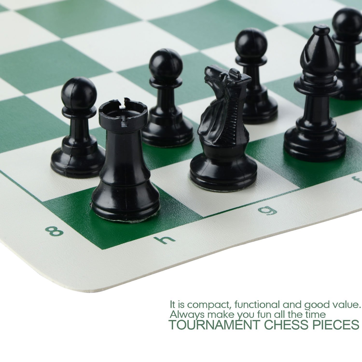 Chess Set,ASDOMO Chess Board Game With Natural Chess Pieces Plastic Weighted Full Complete Chess Set