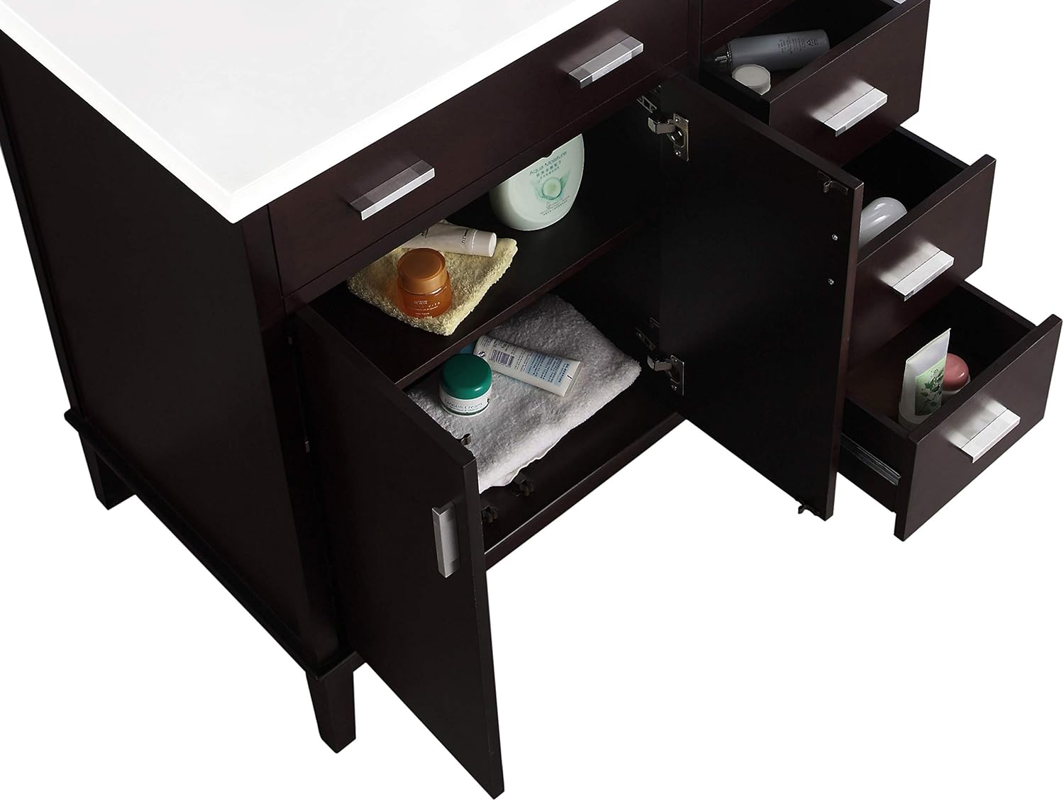 Simpli Home Urban Loft 24 Inch Contemporary Bath Vanity In Dark Espresso Brown With White Engineered Quartz Marble Top Bathroom Sink Vanities Accessories Bathroom Vanities Playcenterngcom