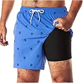 BRISIRA Men's Swim Trunks Swim Shorts 5 inch Compression Liner Bathing Suit Anti-Chafe Quick Dry Stretch Pockets