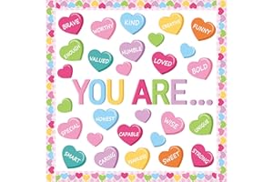 gisgfim Valentine's Day Candy Heart Bulletin Board Decorations Valentines Day Conversation Heart Bulletin Board Sweet Heart Cutouts for Valentines Classroom School Wedding Anniversary Wall Party Decor