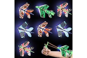 BEIGUO 8 Pack LED Light Airplane Slingshot Flying Airplane for Kids Boys Girls Christmas Stocking Stuffers
