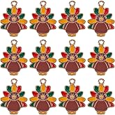 SUNNYCLUE 1 Box 30Pcs Turkey Charms Thanksgiving Day Charms Bulk Animal Theme Enamel Alloy Mixed Color Holiday Cute Mini Small Charm for Jewelry Making Charms Earring Necklace Bracelet Key Chain Craft