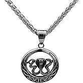 Joddfly Men's Stainless Steel Python Cobra Pendant viper Snake Necklace Vintage Steel Gothic Style Gift Box Set 24 inches