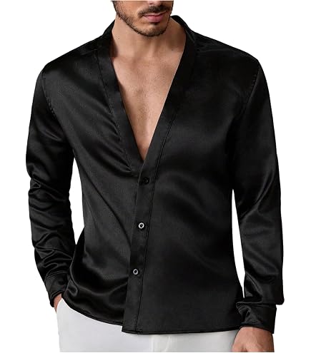 Amazon.com: Shirts for Men Cotton Linen Double-Breasted Tops Long