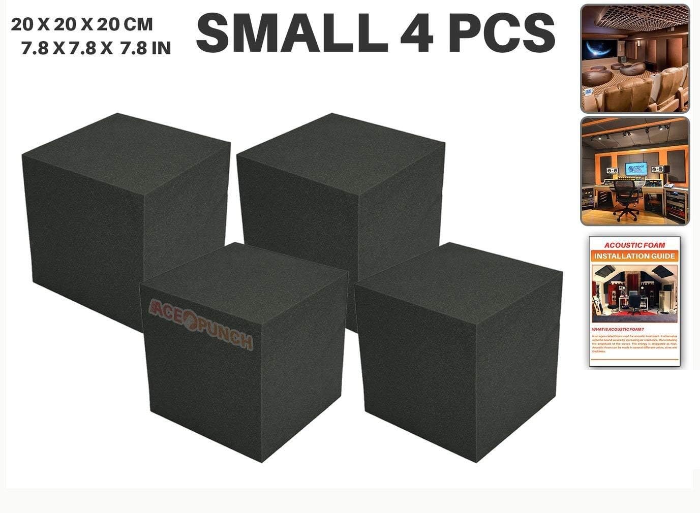 Acepunch 4 Pack Corner Cube Acoustic Foam DIY Design Studio Soundproofing Sound Insulation 7.8" x 7.8" x 7.8" (20 x 20 x 20 cm) AP1135