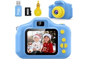Desuccus Kids Camera Toys Christmas Birthday Gifts for Boys and Girls Kids Toys 3 4 5 6 7 8 9 Year Old HD Digital Video Camera for Toddler with 32GB SD Card (Blue)