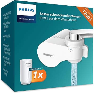 Water Ontap Wasserhahnfilter AWP3754/10 Ultrafiltration reduziert Chlor Blei Pestizide Mikroplastik und Chemikalien eliminiert bis zu 99,99 Prozent 1200 L Filtrationskapazität